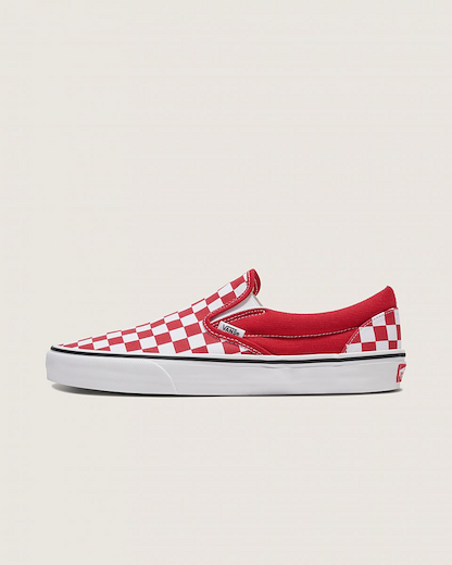 Vans Unisex Classic Slip On Sneaker Checkerboard Chili Pepper
