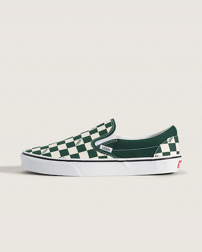 Vans Unisex Classic Slip-On Sneaker, Check Emerald
