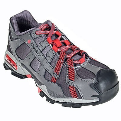 Nautilus Safety Footwear Women's Alloy Toe ESD Athletic Work Shoe Grey/Red - N1354