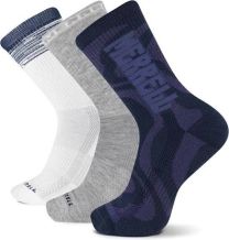 Merrell Unisex Repreve Everyday Crew Socks Navy Assorted (3 pairs) - MEA33900C3B2001-NVAST