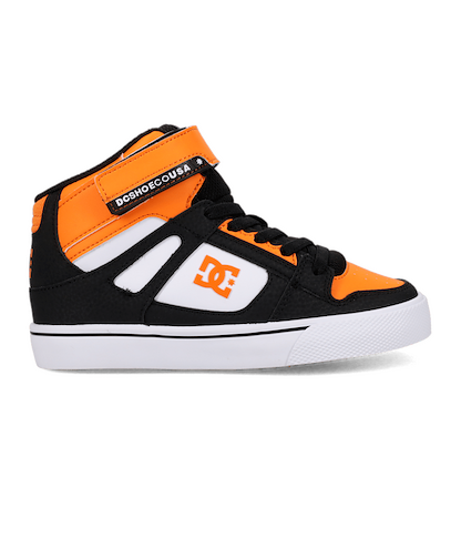 DC Shoes Unisex Kids Pure Hi Top EV Skate Shoe Orange/Black/White - DC01795010-OGBKWH