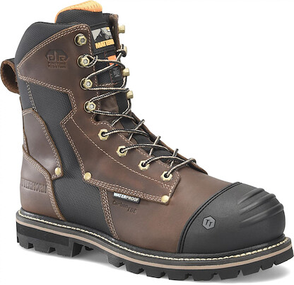 Matterhorn Men's 8" I-Beam Composite Toe Internal Metatarsal Guard Waterproof Work Boot Dark Brown - MT2548