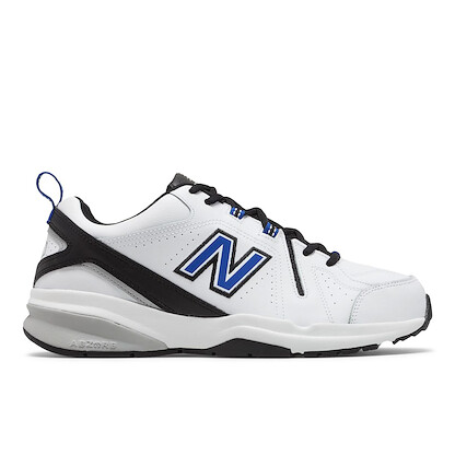 New Balance Men's MX608v5 Leather Cross Training Shoe White/Team Royal/Black - MX608WR5