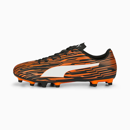 PUMA Men's Rapido III Firm Ground/Artificial Ground Soccer Cleats PUMA Black/PUMA White/Dragon Fire - 10657208