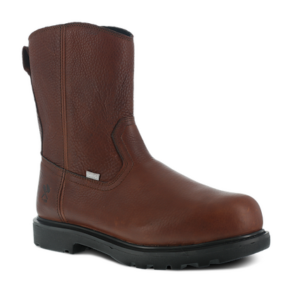 IRON AGE Men's 10" Hauler Composite Toe Internal Metatarsal Guard Side Zip Work Boot Brown - IA0195