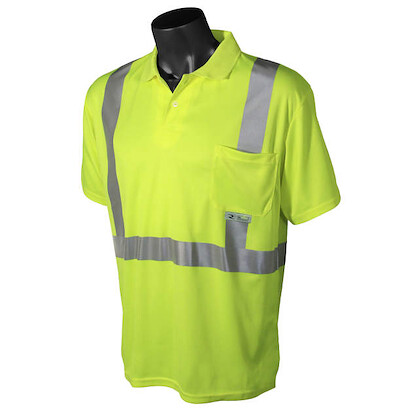 Radians Men's Class 2 High Visibility Safety Short Sleeve Polo Hi-Vis Green - ST12-2PGS