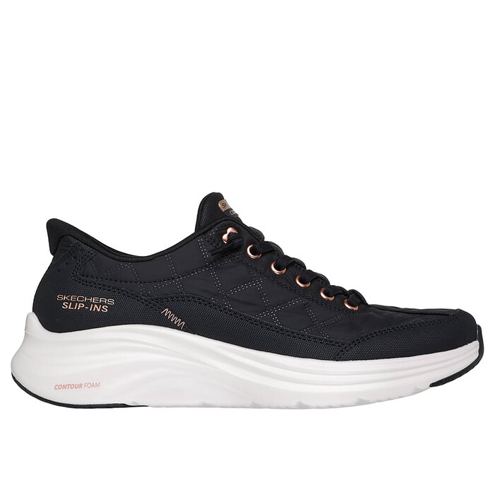 Skechers Women's Slip-ins: Contour Foam - Cozy Fit Golden Hour Hands Free Shoe Black/Rose Gold - 150413-BKRG