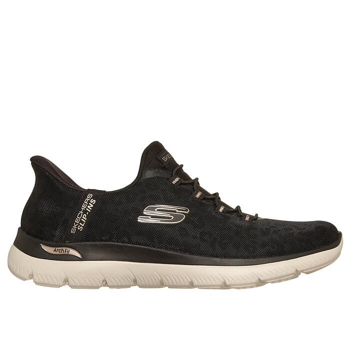 Skechers Women's Arch Fit Summits Slip-In Shoe Black/Gold - 150750-BKGD