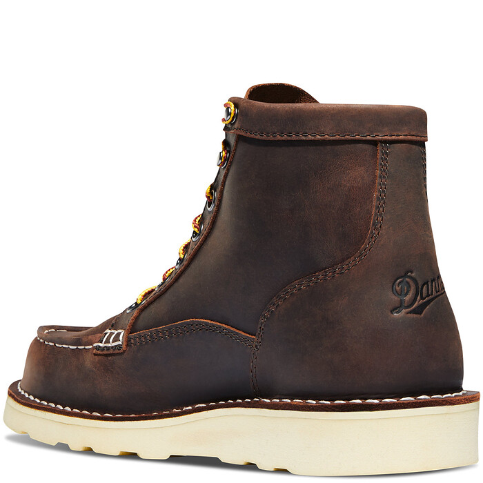 DANNER WORK Women's 6" Bull Run Moc Toe Steel Toe Work Boot Brown - 15576