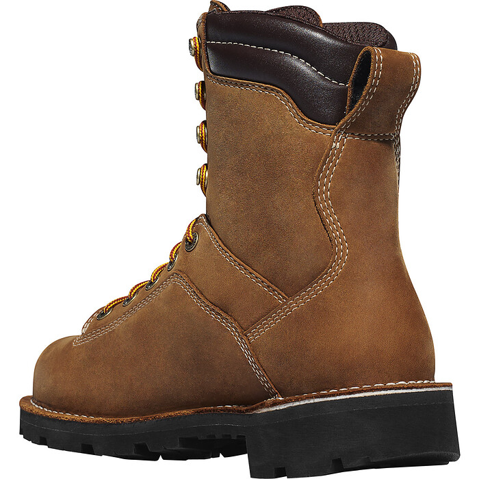 DANNER WORK Men's 8" Quarry USA Alloy Toe Waterproof Work Boot Distressed Brown - 17317