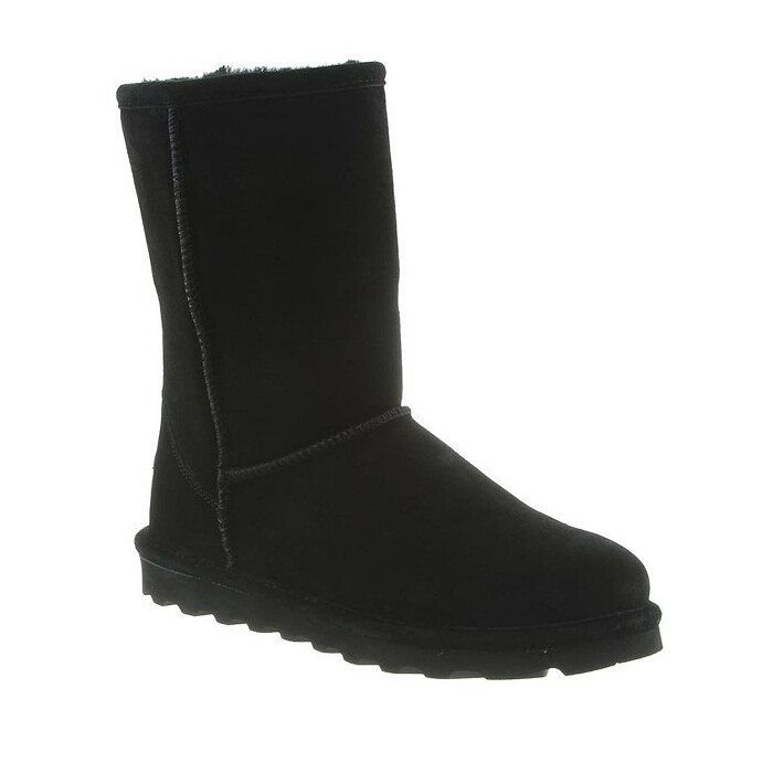 BEARPAW Women's Elle Short 8" Suede Boot Black - 1962W-011
