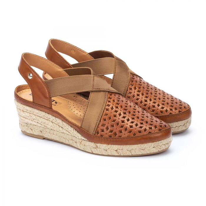 Pikolinos Women's Benidorm Crossed Wedge Sandals Brandy - W4A-1546-250