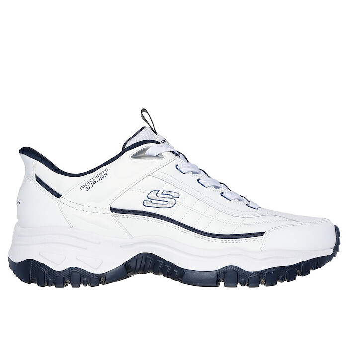 Skechers Men's Slip-ins: E'Lite Afterburn - Grill Corporal Hands Free Shoe White/Navy - 237760-WNV