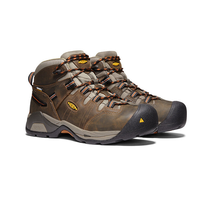 KEEN Utility Men's Detroit XT Soft Toe Waterproof Work Boot Black Olive/Leather Brown - 1020039