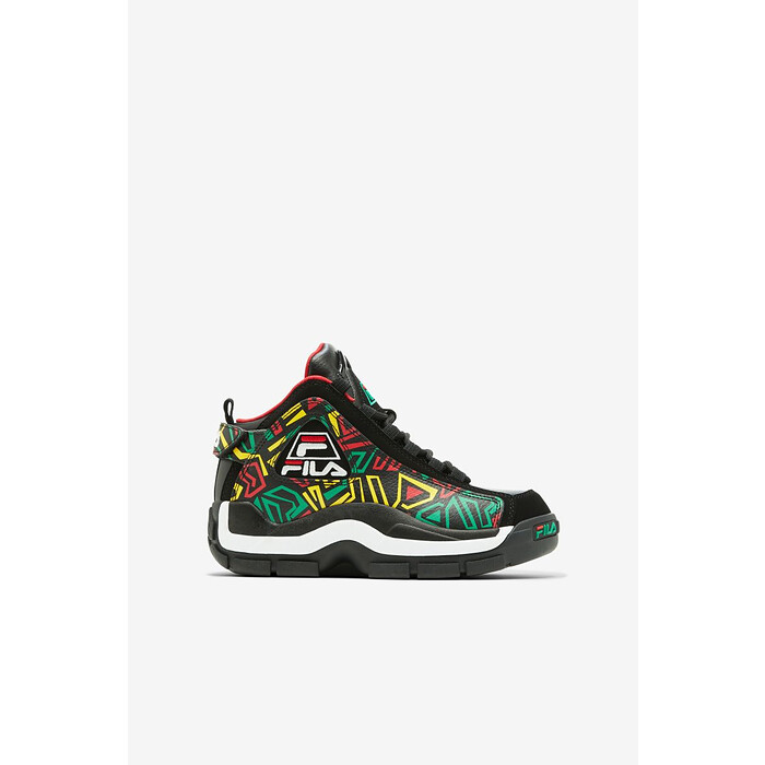FILA Unisex Kids' Grant Hill 2 Basketball Shoes Black/Jelly Bean/Lemon Tonic - 3BM01296-041