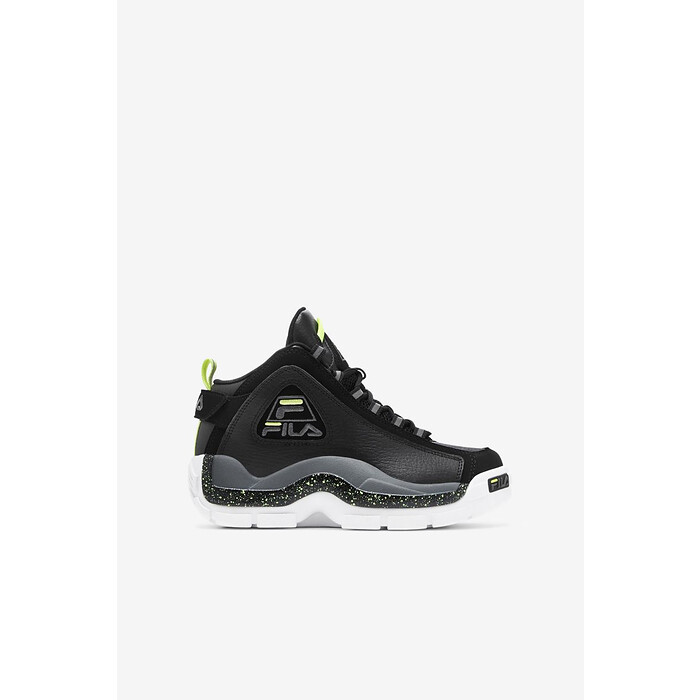 FILA Unisex Kids' Grant Hill 2 Basketball Shoes Black/Lime/Castlerock - 3BM01741-008