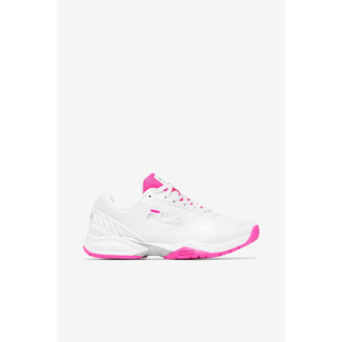FILA Women's Volley Zone Volleyball Shoe White/Pink/White - 5PM00594-155