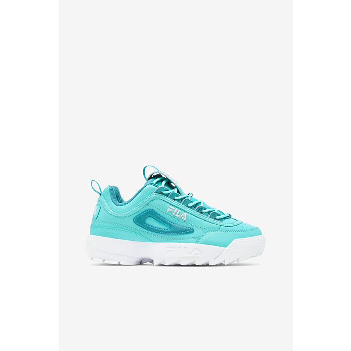 FILA Women's Disruptor II Premium Sneaker Blue Tint/Turquoise Tonic/White - 5XM01763-425