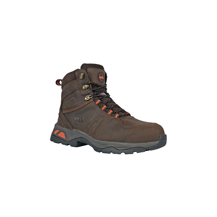 HOSS Men's Blast Compsite Toe Insulated Waterproof Ice Grip Work Boot Brown Crazy Horse - 60242