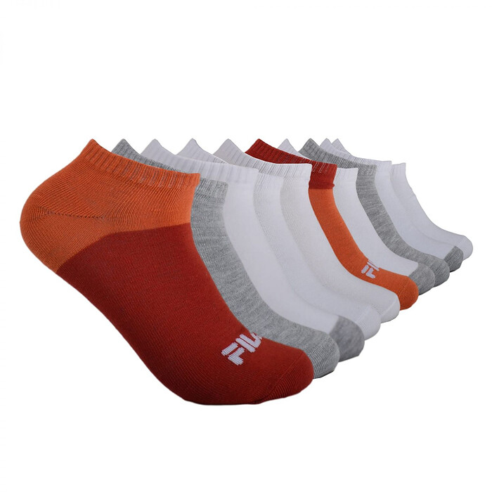 Fila womens 10 Pack No Show Socks, Peach Colorblock (10 Pack), One Size US