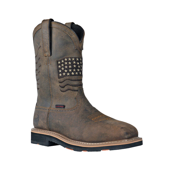 HOSS Men's 10" Rushmore Composite Toe Waterproof PR Pull-On Work Boot Brown - 92065