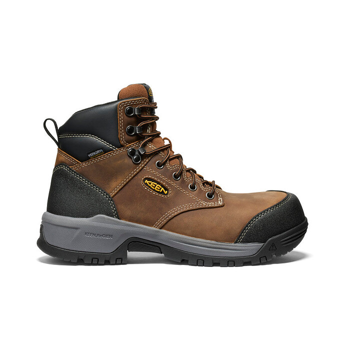 KEEN Utility Men's 6" Evanston Carbon Fiber Toe Waterproof Work Boot Bison/Black - 1029149