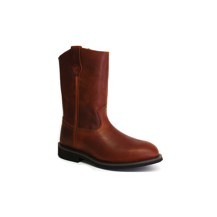 WORK ZONE Men's 10" Steel Toe Pull On Work Boot Brown - S998 BRN