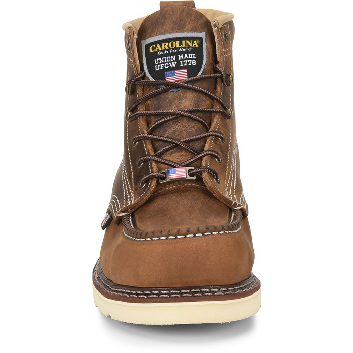 CAROLINA Men's 6" Amp USA Steel Toe Wedge Work Boot Brown - CA7811