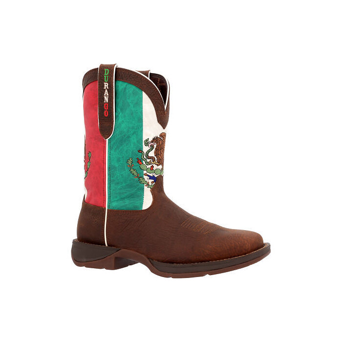 DURANGO WORK Men's 11" Rebel™ by Durango Steel Toe Western Work Boot Sandy Brown/Mexico Flag - DDB0431