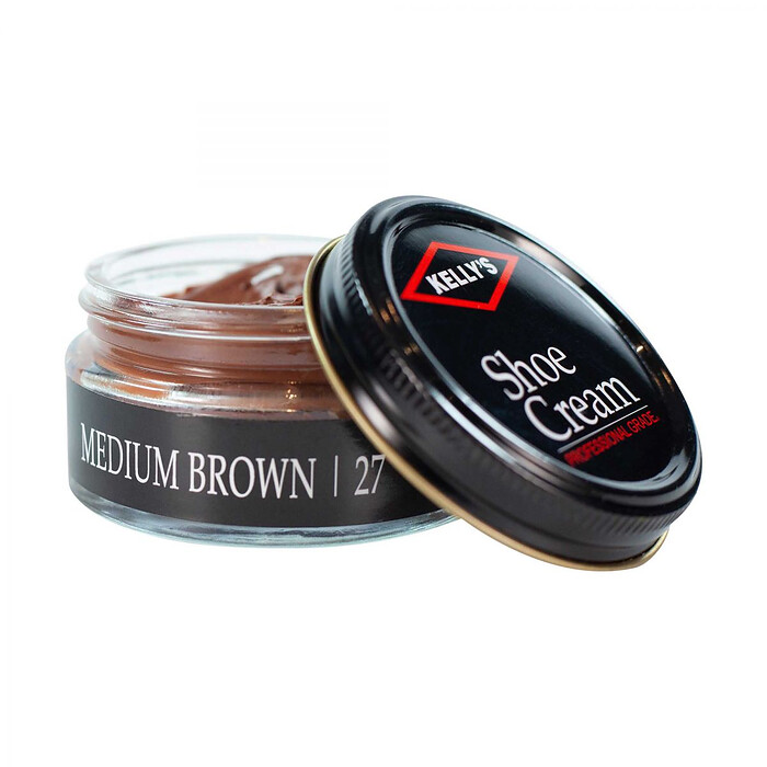 Kelly's Shoe Cream Polish (1.5 oz jar) Medium Brown - KSC-27