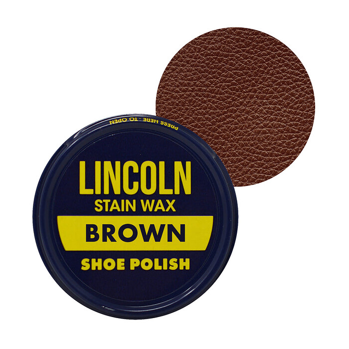 Lincoln Stain Wax Shoe Polish Brown (2.125 oz) - LINCOLN-BROWN-P