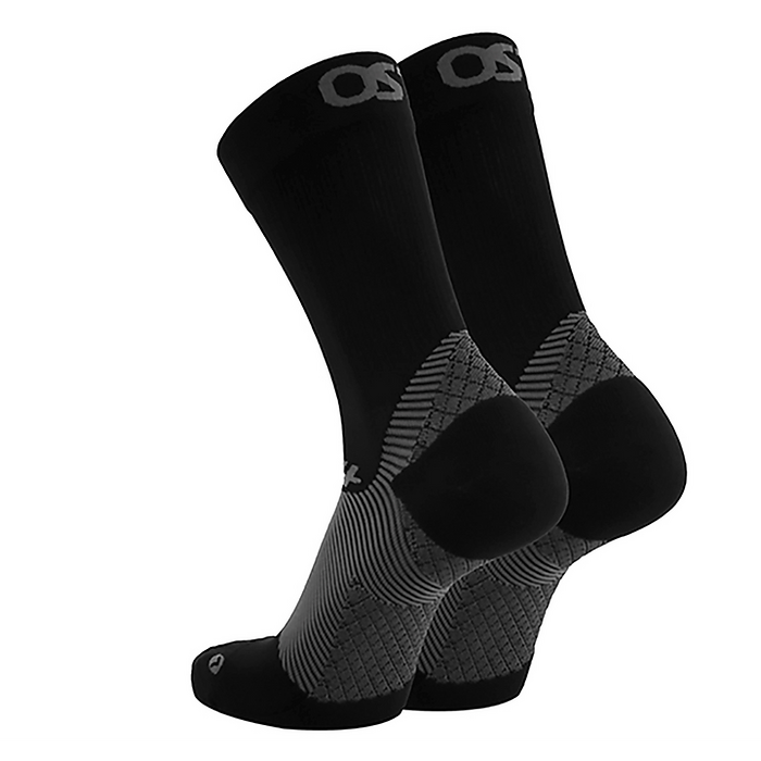 OS1st Unisex Plantar Fasciitis Crew Socks Black - OS1-3444B