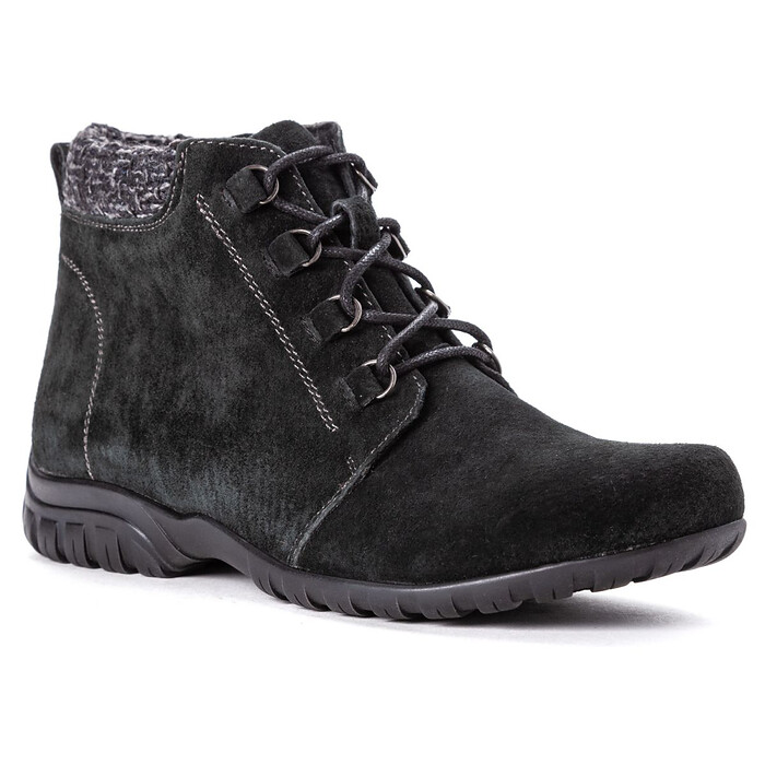 Propet Women's Delaney Ankle Boot Black Suede - WFV002SBS