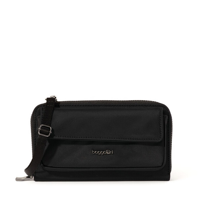 Baggallini RFID Phone Wallet Crossbody Black Twill - XPW935-B0090