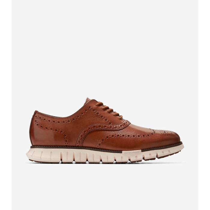 Cole Haan Men's ZERØGRAND Remastered Wingtip Oxford British Tan/Ivory - C39602