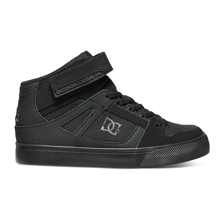 DC Shoes Unisex Kids' Pure High Elastic Lace High-Top Shoes Black/Black/Black - ADBS300324-3BK