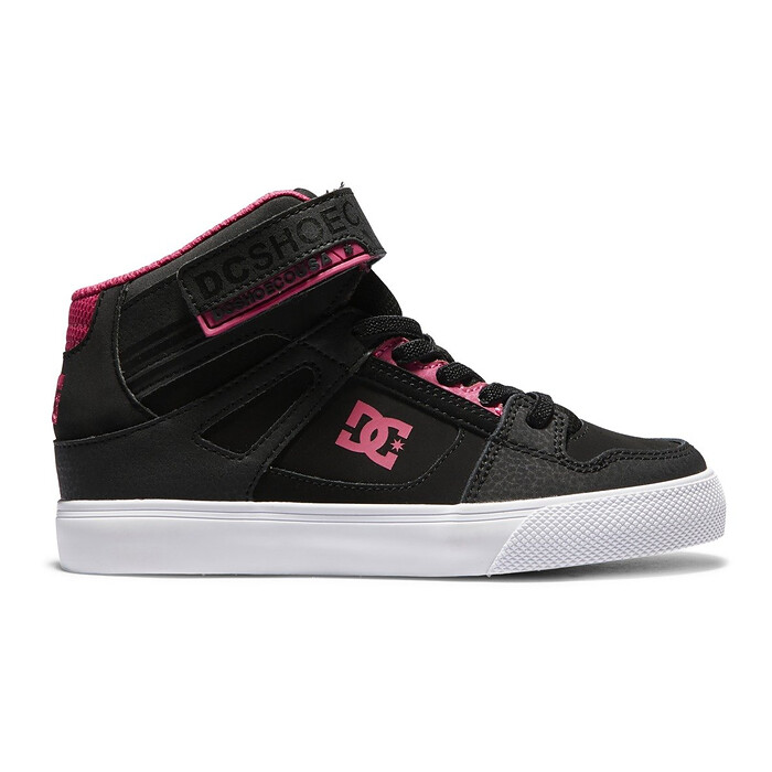 DC Shoes Girls' Pure High Elastic Lace High-Top Shoes Black/Pink/Black - ADGS300092-KPK