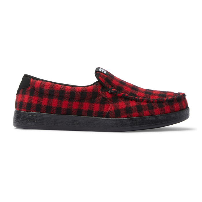 DC Shoes Men's Villain Slip-On Shoes Black/Red Plaid - ADYS100567-KRP