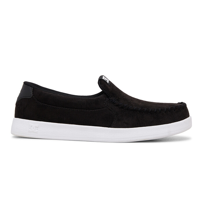 DC Shoes Men's Villain Slip-On Shoes Black/Black/White - ADYS100567-XKKW