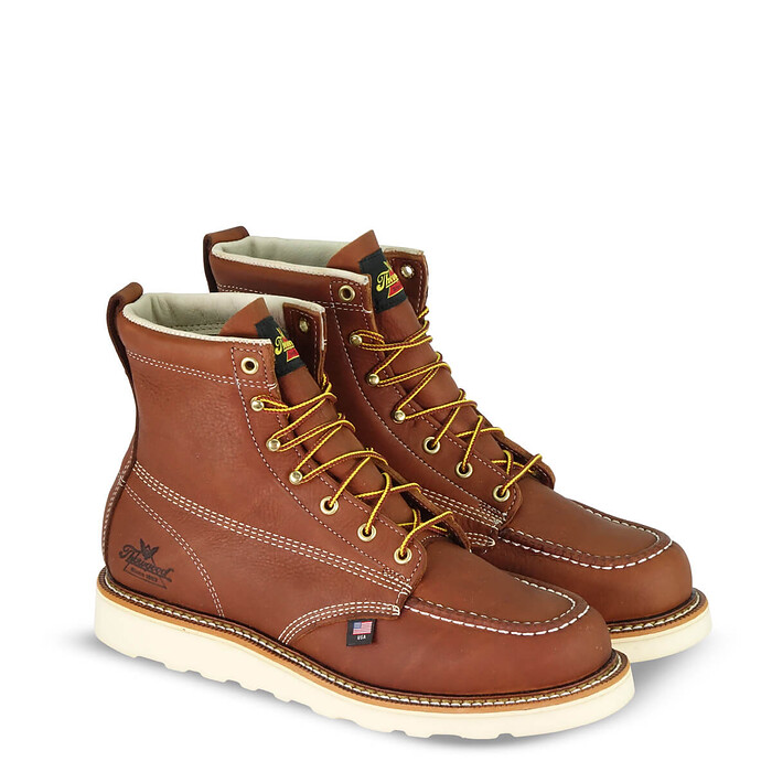 Thorogood Men's 6" American Heritage  Soft Toe MAXwear Wedge™Work Boot Tobacco Leather - 814-4200
