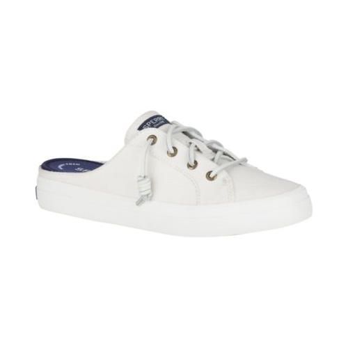 Women's sperry white shops canvas sneakers