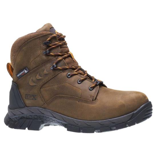 WOLVERINE Men's Glacier Ice 6" CarbonMAX® Insulated Waterproof Composite Toe Work Boot Brown - W10646