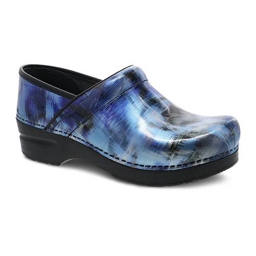 Dansko Women's Professional Clog Blue Brush Patent Leather - 506540202